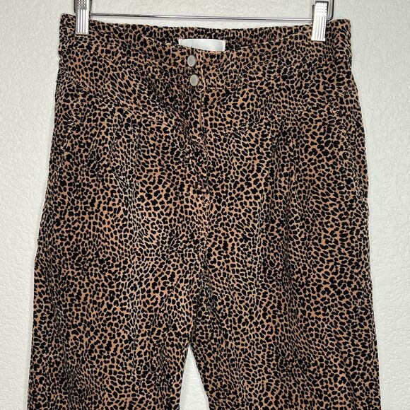 Anthropologie Kalea Corduroy Trouser Joggers Leopard Print Mob Wife Small J15 - Picture 3 of 7
